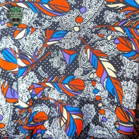 𝅺lularoe Maxi Skirt / Strapless Dress Grey Aztec Feather Bohemian Size Large - Picture 4 of 5